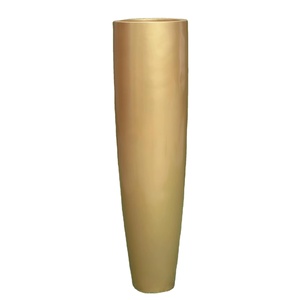 กระถางปลูกต้นไม้ไฟเบอร์กลาสสีเทาขนาดเล็กพร้อมพื้นผิวหยาบสำหรับใช้ในบ้านและสวน - Product Image 1