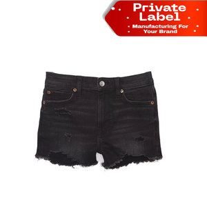Shorts de mezclilla para mujer al por mayor, estilo Bermuda, hasta la rodilla, de cintura alta, casuales, personalizados OEM, shorts largos de mezclilla para mujer, modestos. - Product Image 1