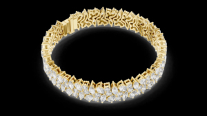 <b>Gold</b> Color Diamond Bracelet <b>Bangle</b> Marquise Oval Crystal Stretch Wrist Jewelry for Party Wedding - Product Image 5