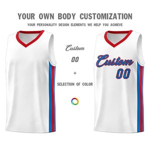 Camiseta de Baloncesto Blanca Personalizada, Cuello en V, Sin Mangas, Malla Transpirable, Impresión Sublimada, Unisex, Talla Adulto - Product Image 1