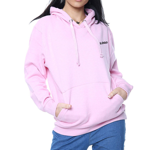 เสื้อสเวตเชิ้ตมีฮู้ดสีชมพูสำหรับผู้หญิง ทรงปกติ ผ้าฝ้ายฟลีซ สวมใส่สบายในฤดูใบไม้ร่วง มีกระเป๋า ดีไซน์ไม่บุซับใน - Product Image 5