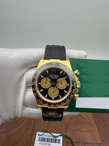 Reloj Cronógrafo Dorado de 40 mm con Esfera Negra, Subesferas Color Champán, Taquímetro de Acero Inoxidable, Alta Calidad, Estilo Hip Hop, Movimiento ETA - Product Image 3