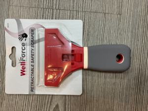 Grattoir de sécurité rétractable Wellforce 3.5 "de qualité bricolage avec lame en acier à haute teneur en carbone et poignée en caoutchouc - Product Image 2
