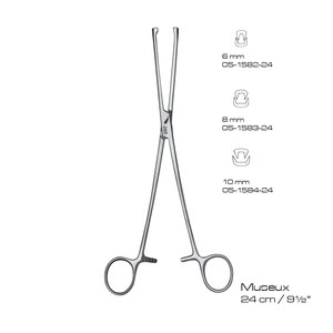 Pinzas Hemostáticas Museux de 24 cm (9½ Pulgadas), Rectas, de Acero Inoxidable, Instrumento Quirúrgico Manual, Certificado CE Clase I - Product Image 3