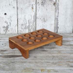 Porte-œufs en bois de style rustique, parfait pour les cuisines champêtres, la décoration de ferme et la présentation d'œufs frais - Product Image 6