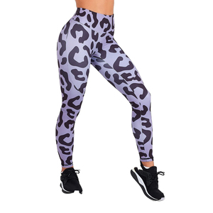 Leggings taille haute à imprimé léopard, longueur intégrale, extensibles, respirants, pantalons de sport pour femmes - Product Image 1