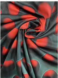 Polo à manches courtes pour homme, motif à pois rouge et vert sarcelle, coupe ajustée, décontracté, tricoté, respirant, en polyester, imprimé - Product Image 5