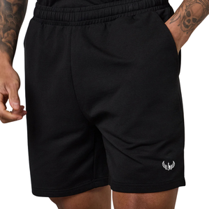 Shorts de sport noirs premium pour hommes avec cordon de serrage à la taille, pour l'entraînement, la gym, les activités sportives et les loisirs - Product Image 1