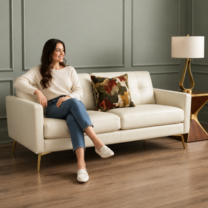 Sofá Moderno de Cuero Genuino de 2 Plazas, Tapizado, para Sala de Estar, Apartamento, Hotel, Muebles para Sala de Estar - Product Image 5
