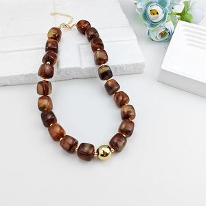 Necklace for Women, <b>Summer</b> Trendy Multicolor Large Square Acrylic Necklace Boho Statement Choker Jewelry Accessories for Vacatio - Product Image 2
