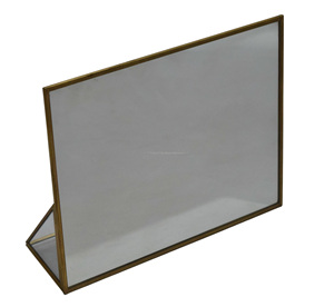 IHA latón antiguo elegante forma de diamante Art Deco Metal vidrio decoración del hogar espejo de pared Rectangular borde curvo baño sala de estar - Product Image 5