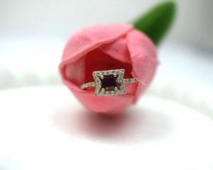 Handcrafted 18K Gold Plated 925 Sterling <b>Silver</b> Rectangle Garnet <b>Statement</b> <b>Ring</b> for Women-Wedding Engagement Anniversary Gift - Product Image 3