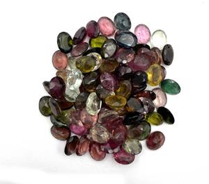 Lote de turmalina natural multicolor con corte ovalado, 7*9 mm, 6 ct, piedra preciosa de turmalina para la fabricación de joyas - Product Image 4