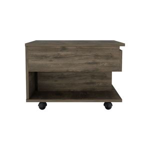 Luanda Dark <b>Brown</b> One-Shelf Lift Top Coffee <b>Table</b> with Casters - Product Image 2