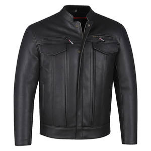 เสื้อแจ็คเก็ตมอเตอร์ไซค์แบบยูนิเซ็กซ์ พรีเมียม หนังบัฟฟาโล พร้อมช่องใส่ของอเนกประสงค์ สำหรับขี่มอเตอร์ไซค์ครุยเซอร์ ขี่มอเตอร์ไซค์ในฤดูหนาว และมอเตอร์ครอส - Product Image 1