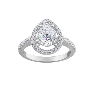 1.5 CT Lab Grown <b>Emerald</b> Cut Pave Halo Moissanite 925 <b>Silver</b> IGI Certified Engagement <b>Ring</b> for Gift & Party - Product Image 2