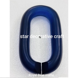 Cadena de eslabones grandes de resina, estilo vintage, mezcla de colores blancos, punk, hueca, grande, gruesa, redonda, larga, de resina acrílica. - Product Image 4