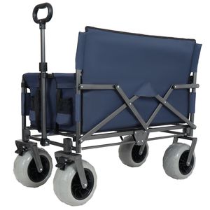 Carrello Pieghevole 3-in-1 Blu Scuro con Sedile, Capacità 227 kg, Pneumatici da Spiaggia 9"x4", per Campeggio e Spiaggia, Carrello da Campeggio di Alta Qualità - Product Image 6