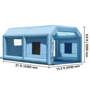 Cabina di Verniciatura Gonfiabile 21 X 13.5 X 9.8 ft con Potente Soffiatore da 1100W e Sistema di Illuminazione LED, Sistema di Filtraggio dell'Aria Incluso - Product Image 2