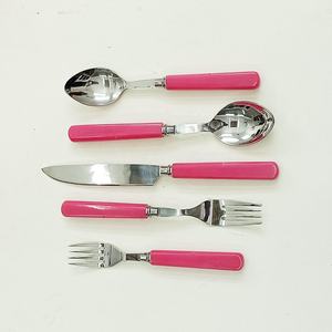 Couverts élégants en acier inoxydable rose foncé royal polis à la main avec poignée en résine faite à la main - Product Image 1