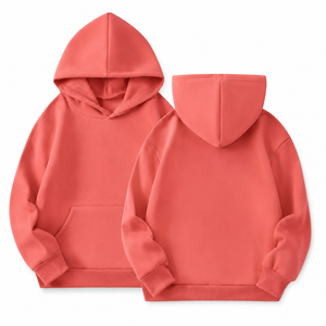 Sweat à capuche décontracté en coton épais doublé pour l'extérieur, couleur unie, coupe oversize, design ODM 2026 - Product Image 3