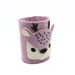 Panier en feutre de cerf lavande fait à la main ami de la forêt violette avec un style simple - Product Image 2