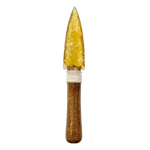 Cuchillo de cristal con mango de obsidiana amarilla súper cristalina, hoja tallada a mano con punta de flecha, decoración espiritual y mágica, mayorista espiritual - Product Image 3