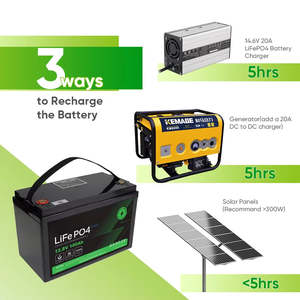 Batería de Iones de Litio HR 12V 100Ah, 6000 Ciclos de Vida, LFP Lifepo4, para Energía Solar, Mi Tienda, Negra - Product Image 1