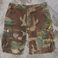 Fabricante Mayorista de Pantalones Cortos de Mezclilla, Pantalones Cortos de Mezclilla con Logotipo Personalizado, Pantalones Cortos de Mezclilla con Estampado de Camuflaje, Pantalones Cortos de Mezclilla de Moda con Cintura Elástica para Hombre