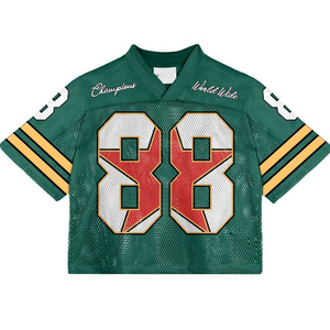 Camiseta de Fútbol Americano Retro de Moda Urbana, Personalizada con Sublimación, Malla Transpirable, para la Temporada de Verano 2025 - Product Image 3