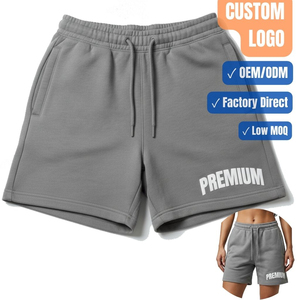 Shorts de survêtement en molleton pour femmes grandes tailles, taille élastique, logo personnalisé, fabricant de marque privée - Product Image 1