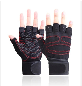 Leather Half Finger Weightlifting Gloves for Bodybuilding Gym Fitness Workout-<b>Waterproof</b> Breathable - Product Image 2
