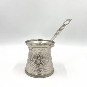 Ensemble de cafetières turques en métal au design vintage 2026, théière turque pour servir le thé, finition ottomane argentée, cadeau de mariage à prix bas - Product Image 2