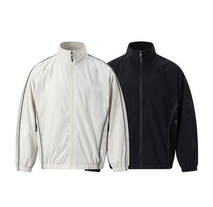 Wholesale Manufacturer <b>Men's</b> <b>White</b> Windproof Stand Collar Soft Shell <b>Jacket</b> With Zipper Closure Sporty Style Spring Wear 2026 - Product Image 4