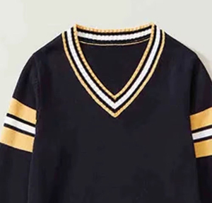 Pull en tricot rayé rouge et blanc pour homme, manches longues, coupe classique, pour l'automne - Product Image 4