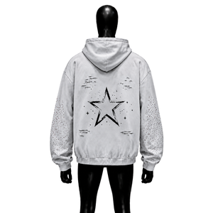 Sweat à capuche zippé oversize gris clair moderne, streetwear unisexe épais, style vintage Y2K brodé, vêtement de mode polyvalent de qualité supérieure - Product Image 2