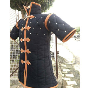 Custom Handmade Medieval Padded Gambeson Cotton Coat Thick Aketon <b>Jacket</b> With Leather Straps Cosplay Uniform - Product Image 2