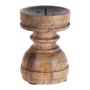 เชิงเทียนไม้แกะสลักด้วยมือสุดหรูสำหรับตกแต่งงานแต่งงานคริสต์มาสเชิงเทียนไม้มะม่วงสุดพิเศษ - Product Image 4