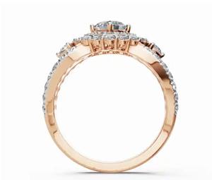 แหวนดีไซน์ทรงรัศมีหลายชั้น น้ำหนักรวม 1,465 กะรัต ประกอบด้วยเพชรเลี้ยงในห้องปฏิบัติการ 64 เม็ด แหวนทอง 9, 14, 18 กะรัต เครื่องประดับหรูหรา - Product Image 5