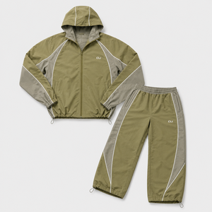 Contrast Panel Unisex Windbreaker <b>Tracksuit</b> Waterproof Custom Logo Print Color Block <b>Retro</b> Nylon Sportswear Wholesale Supplier - Product Image 4