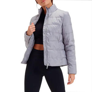 Blouson court matelassé minimaliste d'hiver pour femme Boying, col montant, manches longues, chaud - Product Image 1