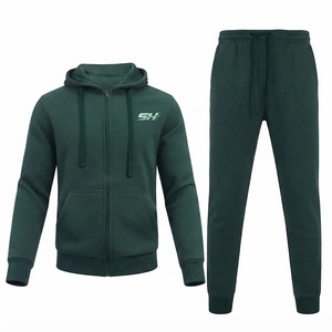 Conjunto de Ropa Deportiva de Invierno de Primera Calidad con Sudadera con Capucha y Cremallera Completa, Diseño Sólido, para Gimnasio y Correr, Conjunto de Ropa de Verano - Product Image 1