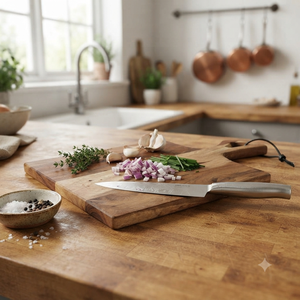 Planche à découper en bois d'acacia avec poignée, planche à découper en bois, plateau de service pour fromage, fournisseur en gros pour la cuisine et les restaurants - Product Image 3
