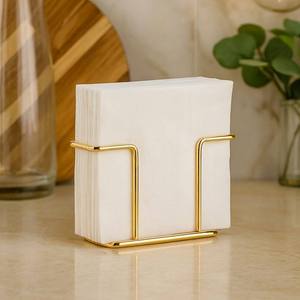 Porte-serviettes en métal doré de luxe, support vertical pour serviettes en papier, support à serviettes en fil métallique géométrique pour table à manger, restaurant, hôtel, décoration - Product Image 5