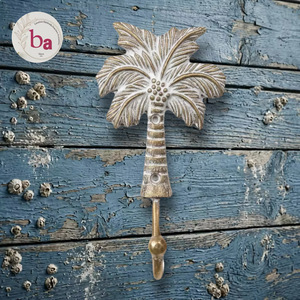 Crochet mural Ba Palm Tree en fonte, écologique, réglable, design rustique, fait main, crochet simple, installation autocollante pour la maison - Product Image 1