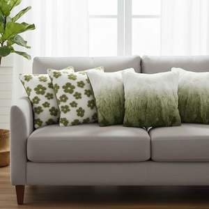 SOGA 5-Piece Ombre Faux Fur Pillowcase Set <b>Garden</b> Bloom Delight <b>Cushion</b> <b>Cover</b> for Sofa Decor - Product Image 3