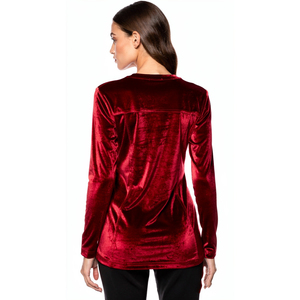 T-shirt en velours à col rond et manches longues pour femme, streetwear d'été, tee-shirt en velours de haute qualité pour femme - Product Image 2