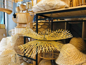 Elegantes lámparas de techo de bambú y ratán | Decoración ecológica vietnamita hecha a mano 100% Tamaños personalizables naturales Uso interior/exterior - Product Image 6