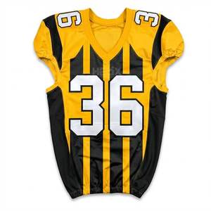 Maillots de football américain personnalisés blancs et marine, sublimation, maille polyester respirante, vêtements de sport d'entraînement, fabricant - Product Image 6