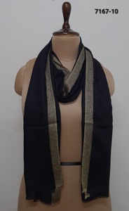 MERINO WOOL ZARI BORDER <b>SHAWL</b> OR <b>SCARF</b> - Product Image 5
